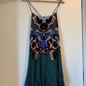 Free People floral tie-back mini dress